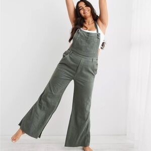 Women's Charcoal Green Denim Overalls